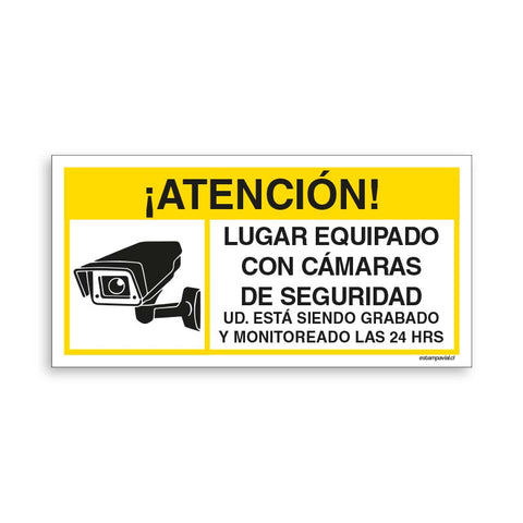 Atencion Lugar Equipado con Camaras de Seguridad