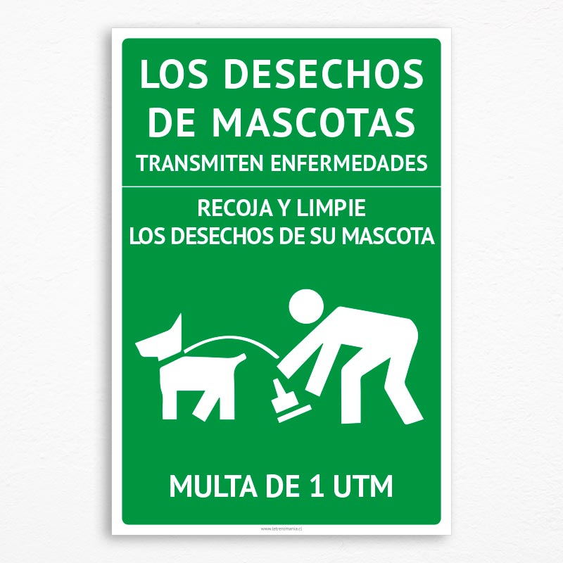 Los desechos de mascotas Multa 1 UTM