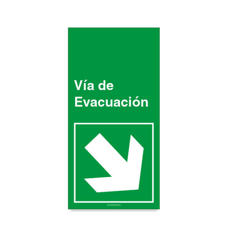 Vía de Evacuación Flecha Derecha Abajo