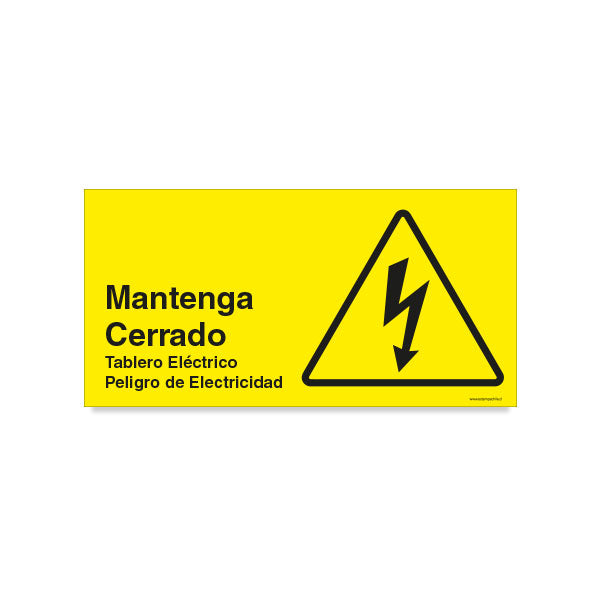 Mantenga Cerrado Tablero Eléctrico Peligro