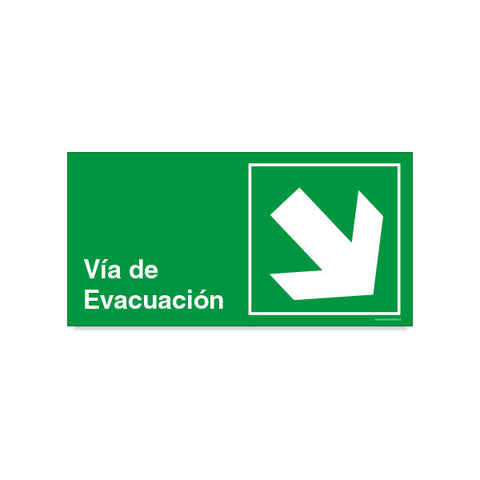 Vía de Evacuación Flecha Derecha Abajo