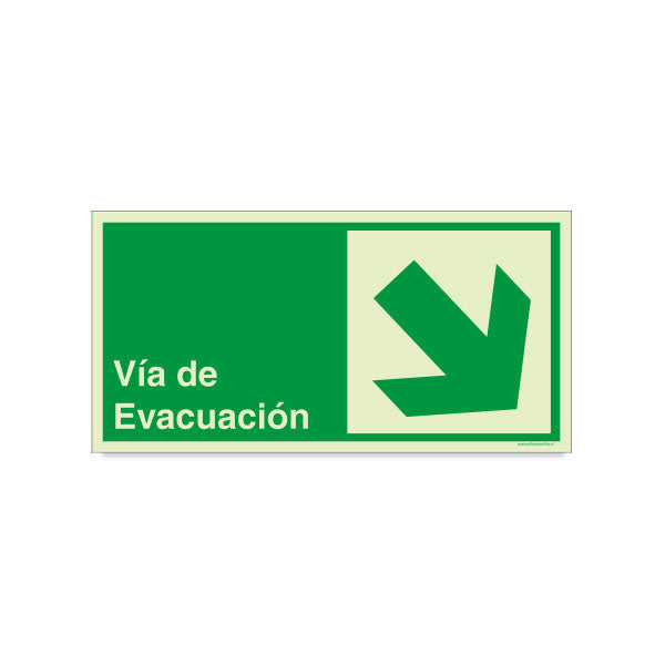 Vía de Evacuación Flecha Abajo Derecha