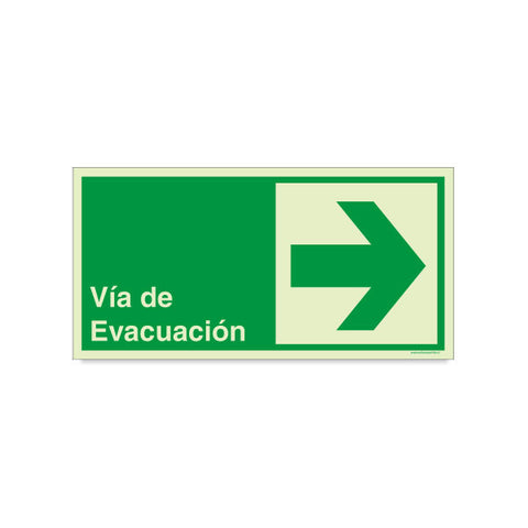 Vía de Evacuación Flecha Derecha